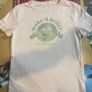 Cat & Jack Tan & Green 'Make It Better' Graphic Tee